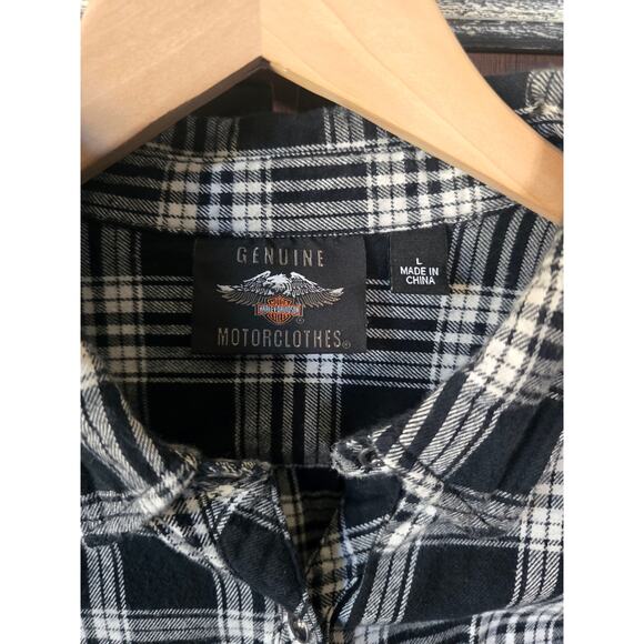 Harley-Davidson #1 Plaid Flannel Shirt - EUC Large - Picture 5 of 8